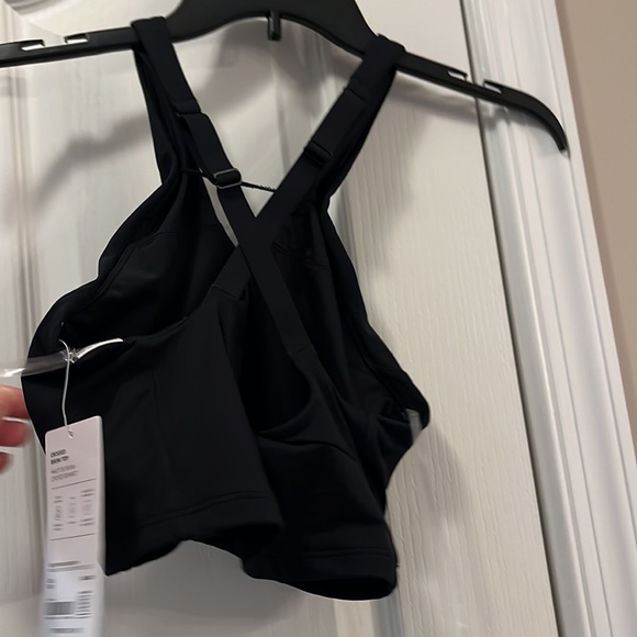 NWT Athleta crossed bikini top black size small best for D/DD cups - Picture 3 of 6